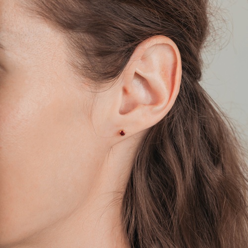 Пусеты Fiore Luna Cubic zirconia Garnet, SWE0128 GR G фото 4